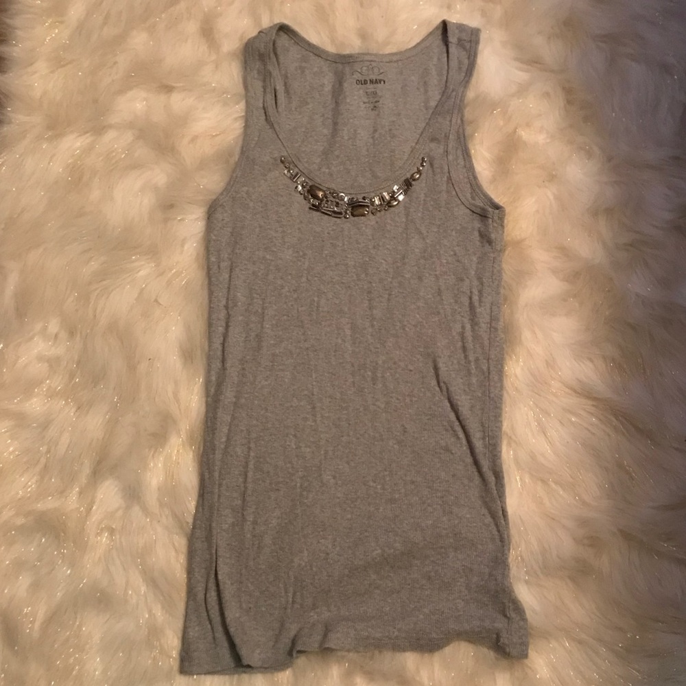 Large Old Navy embellished grey tank top